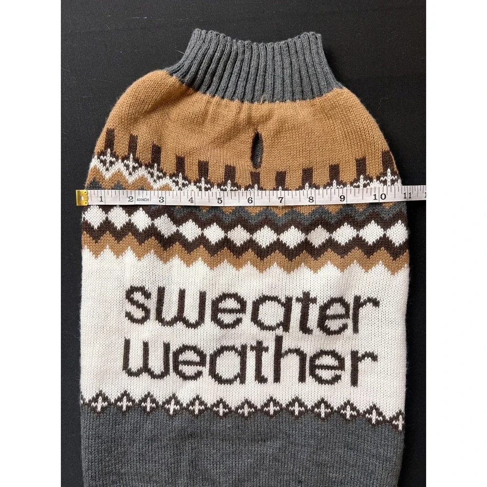 Vibrant Life Dog Sweater Medium Sweater Weather Fair Isle Knit Fall Pet